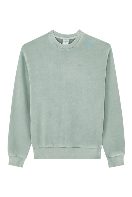 Everywear Relaxed Sweatshirt:Dollar Green/ Pigment Garment Dye:XS