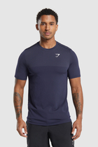 Vital Seamless T-Shirt:Navy/ Light Grey:XS