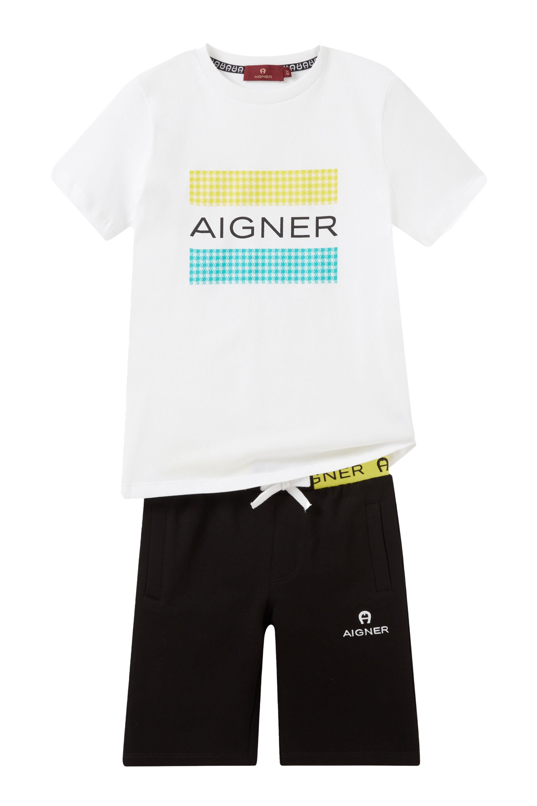 Aigner Kids logo-appliqué cotton shorts - Grey