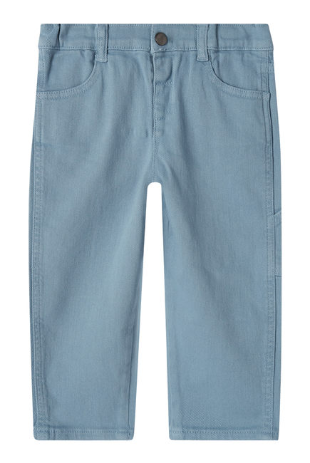 Kids Panel-Detail Cotton Denim Jeans