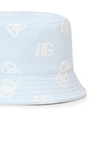 قبعة باكيت بطبعة شعار الماركة بالكامل للأطفال