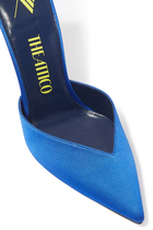حذاء كلاسيك بيرين ساتن أزرق بكعب 105 مم