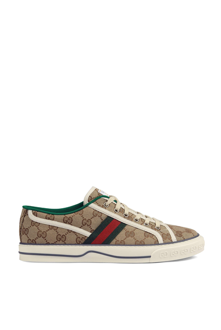 سنيكرز برقعة مطرزة بعبارة Gucci Tennis 1977