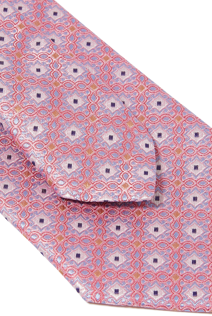 ربطة عنق بنقشة هندسية حرير