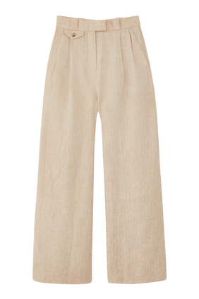 Amanda Linen High Waisted Tailored Pant | Ash | Pants | Shona Joy