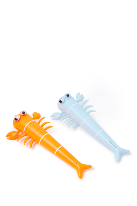 طقم عصي نودل بتصميم سوني المخلوق البحري قابل للنفخ للأطفال، قطعتين