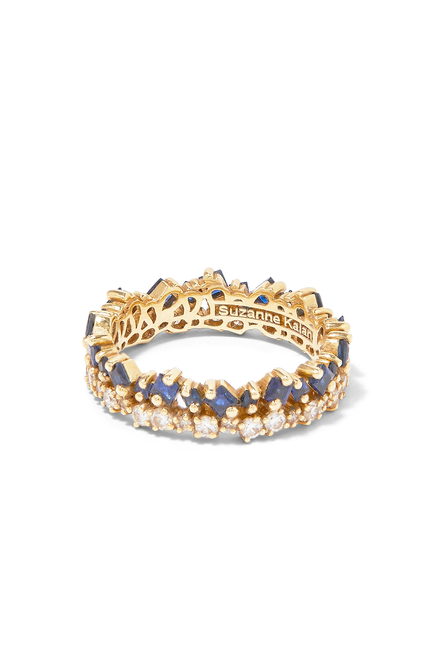 Sapphire Double Eternity Band, 18k Gold with Sapphire & Diamond