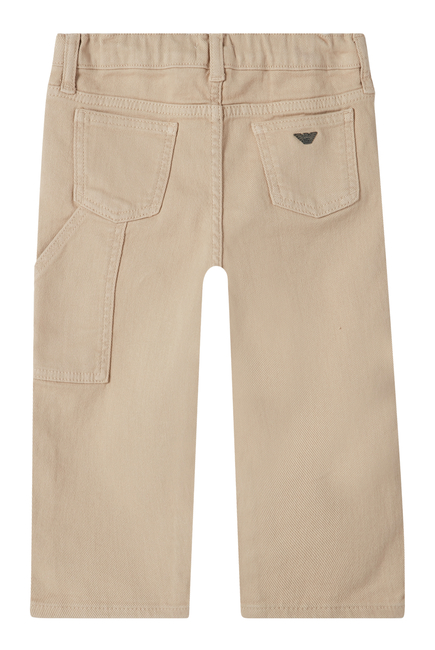 Kids Panel-Detail Cotton Denim Jeans