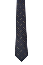 ربطة عنق بنقشة حرفي شعار الماركة حرير