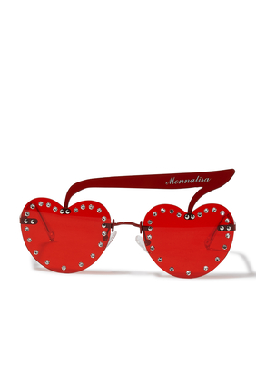 نظارات شمسية بتصميم كرز مزية بالكريستال