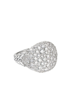 Chevron Pinky Ring, 18k White Gold & Diamond