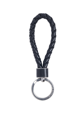 Bottega Veneta® Women's Intreccio Key Ring in Black. Shop online now.
