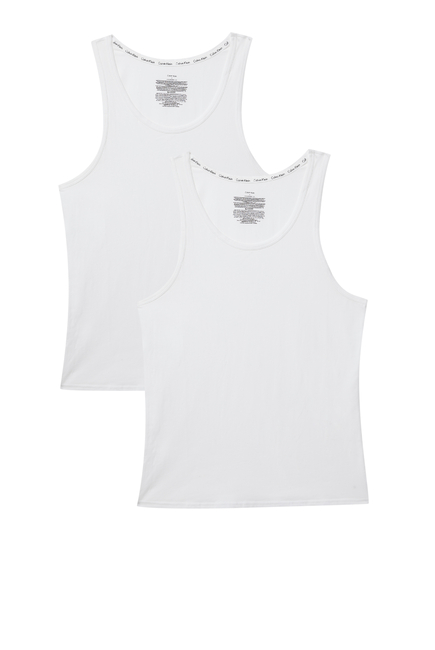 Buy Calvin Klein Cotton Logo Tank Tops, Pack of Two for Mens