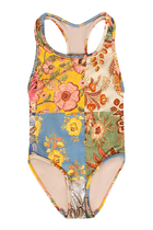 لباس سباحة قطعة واحدة يوني بتصميم رياضي للأطفال