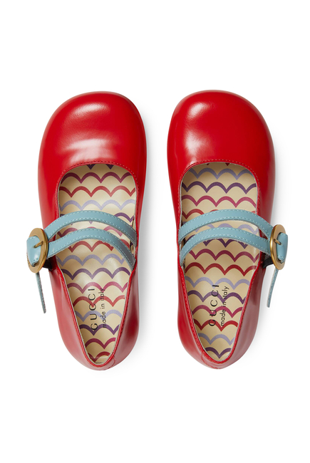حذاء باليرينا بكعب مسطح للأطفال بسن المشي