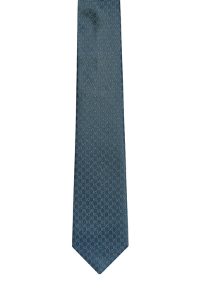 ربطة عنق حرير جاكار بنقشة حروف الماركة
