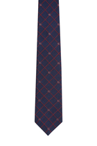 ربطة عنق حرير جاكار بنقشة حروف الماركة مزدوجة