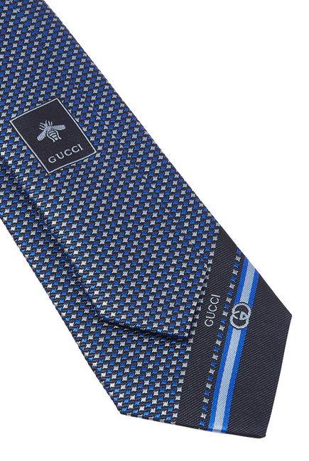 ربطة عنق حرير بنقشة شعار GG