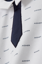 جمبسوت بياقة مزينة بطبعة ربطة عنق