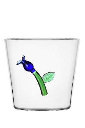Tumbler with Blue Flower