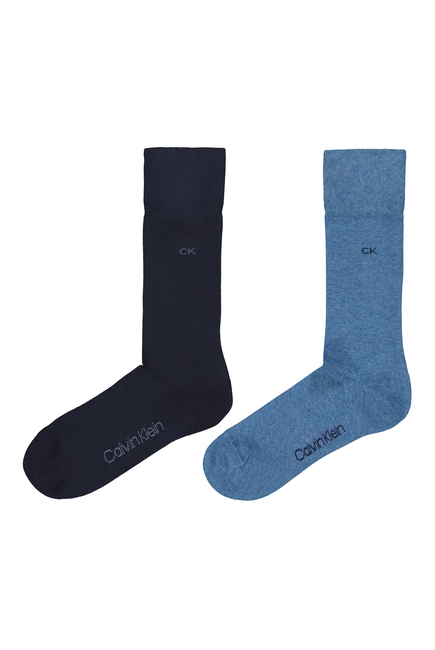 Casual Flat Knit Socks, Set of 2