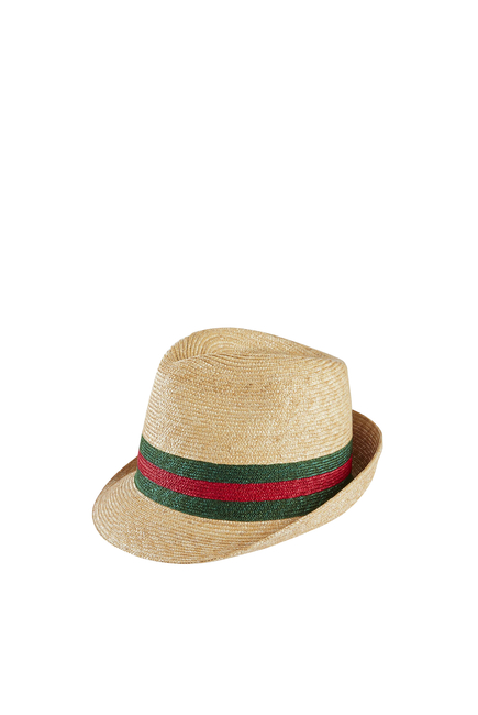 قبعة فيدورا قش منسوج