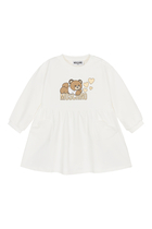 فستان بطبعة قلوب الدب تيدي للأطفال