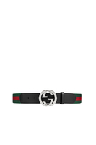 حزام بشريط ويب وإبزيم بتصميم حرفي GG