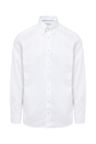 قميص أكسفورد مقاوم للتجعد بلون أبيض