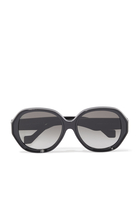 نظارات شمسية دائرية بإطار أسيتات منحوت بشعار W