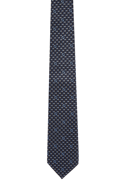 ربطة عنق حرير بشعار GG دائري