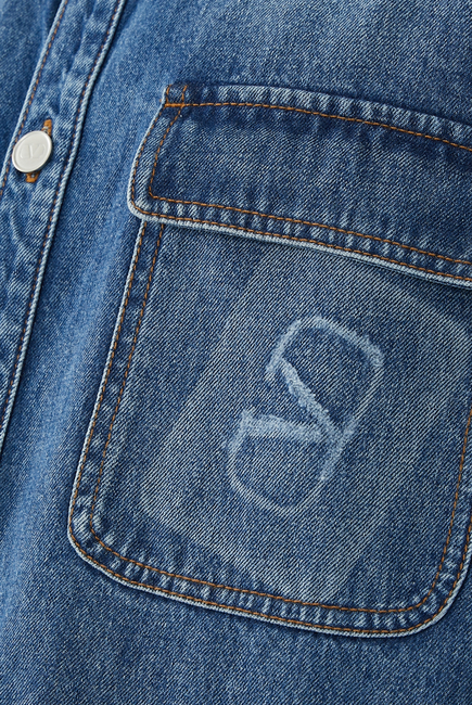  Embossed VLogo Signature Denim Shirt