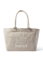 Yenky Zipped Washed Cotton Logo Tote Bag