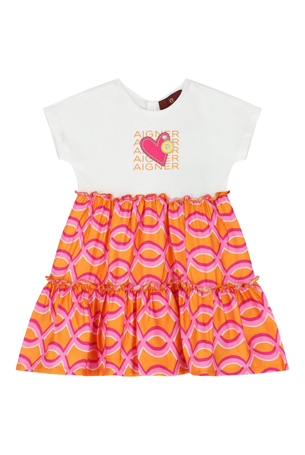 فستان بطبعات شعار الماركة للأطفال