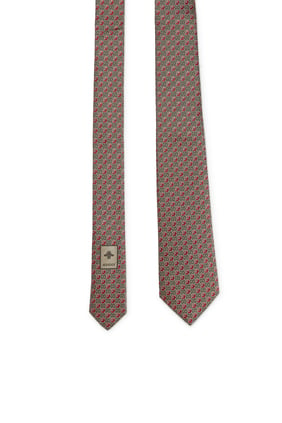 ربطة عنق حرير جاكار بنقشة زهور وشعار GG