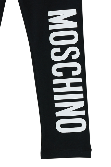 Buy Moschino Logo Stretchy Cotton Leggings for Girl