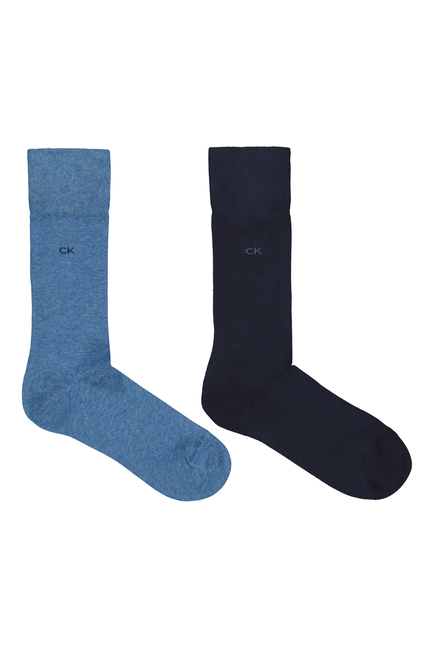 Casual Flat Knit Socks, Set of 2