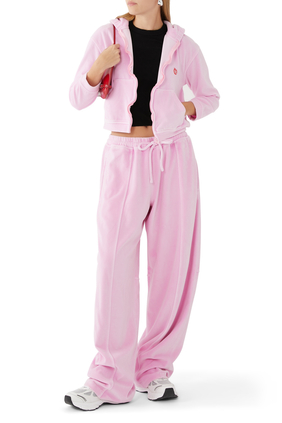 Sell Juicy Couture Crystal Embellished Velour Track Pants - Pink