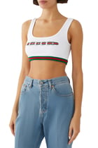 Cotton Rib Crop Top with Web