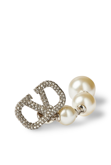  VLogo Signature Pearl Drop Earrings