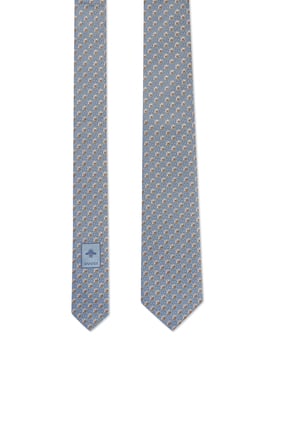 ربطة عنق حرير جاكار بنقشة زهور وشعار GG