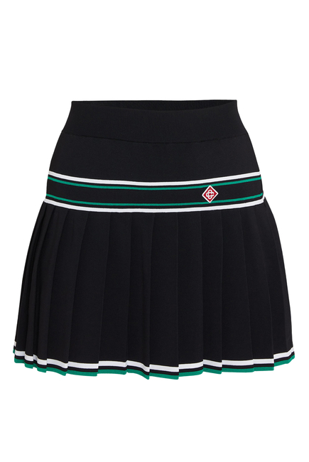Knit Pleated Stripe Skirt