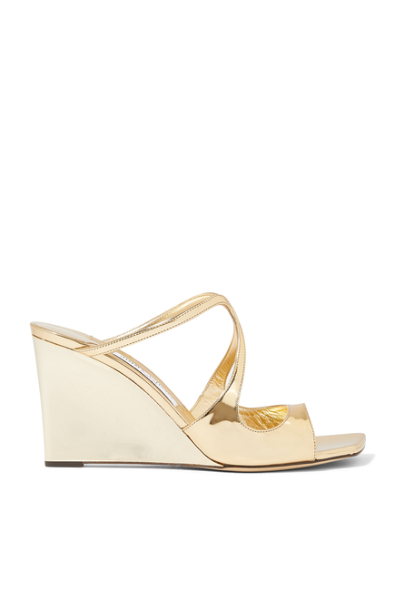 Anise 85 Metallic Leather Wedges