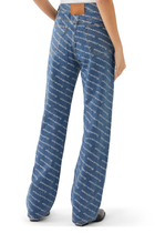 Mid-Rise Relaxed Logo Print Jeans