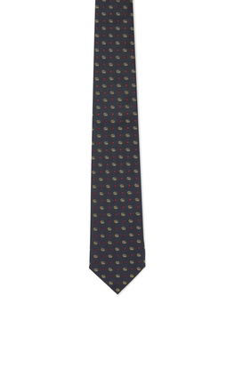 ربطة عنق حرير جاكار بنقشة نجوم وشعار GG