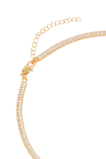 Teagan Tennis Necklace, Vermeil on Sterling Silver & Cubic Zirconia Stones