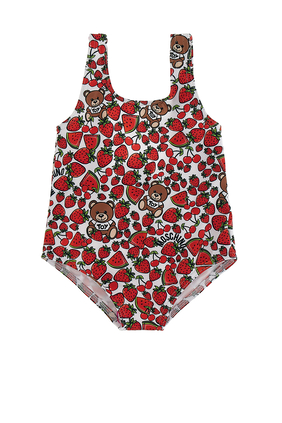 لباس سباحة موسكينو كيدز بطبعة فراولة