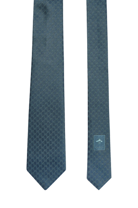 ربطة عنق حرير جاكار بنقشة حروف الماركة