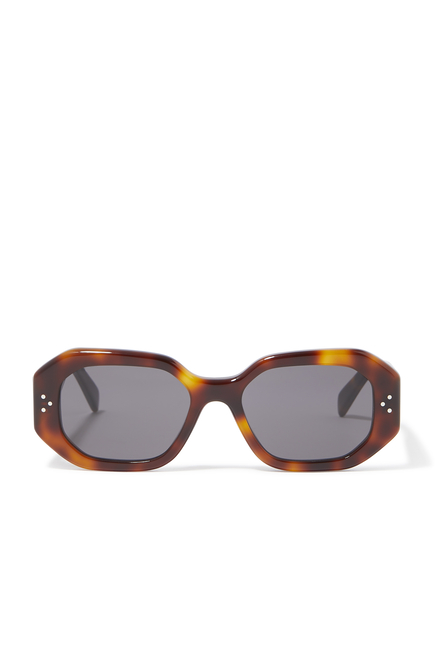 نظارة شمسية بإطار بتصميم بيضاوي بنقاط
