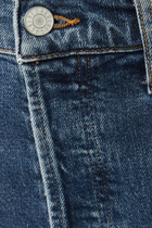 بنطال جينز رايلي بخصر مرتفع مطاطي وقصة ساق مستقيمة
